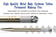 Penna manuale del tatuaggio del sopracciglio di Microblading dell'oro cosmetico fatto a mano dello strumento