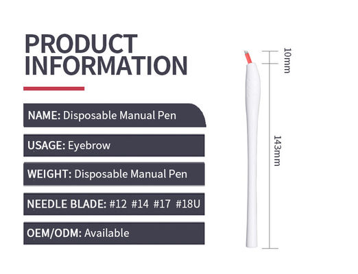 Microblading eliminabile inclinato bianco Pen Logo Customized