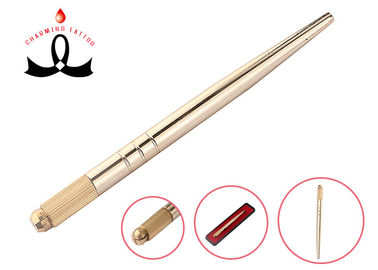 Tatuaggio dorato Pen Microblading Hairstock manuale dello strumento di Microblading del sopracciglio